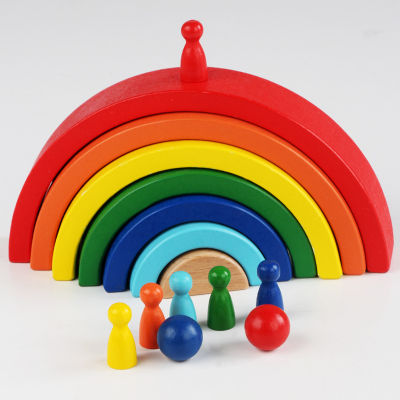 บล็อกสีรุ้ง ของเล่นเด็กปฐมวัยของเล่นเด็กปฐมวัยของเล่นเด็กประกอบ ตัวต่อ