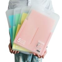 Portable Organ Bag Document Bag File Folder Expanding Wallet 5 Grid A4 Organizer Paper Holder Office School Supplies Gift