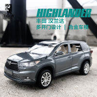 1:32 Toyota Highlander โมเดลรถอัลลอยหกประตูของเล่นเด็กรถจำลองเครื่องประดับรถออฟโรด