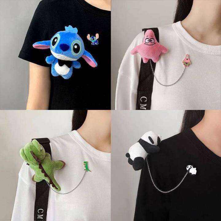 hz-stitch-pikachu-patrick-star-badge-plush-doll-brooch-bag-pendant-cartoon-pin-fashion-accessories-gift-zh