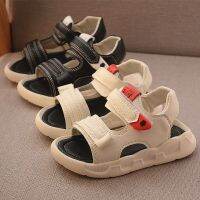 Summer Toddler Sandals Baby Girl Shoes Solid Color Leather Breathable Boys Sneakers Kids Infant Sport Boys Black Sandals