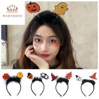 WSRYHDFE Pumkin ที่คาดผมขนนกฮาโลวีน แมงมุมสไปเดอร์ การ์ตูนลายการ์ตูน ทันสมัยและทันสมัย หมวกแม่มด สำหรับผู้หญิง