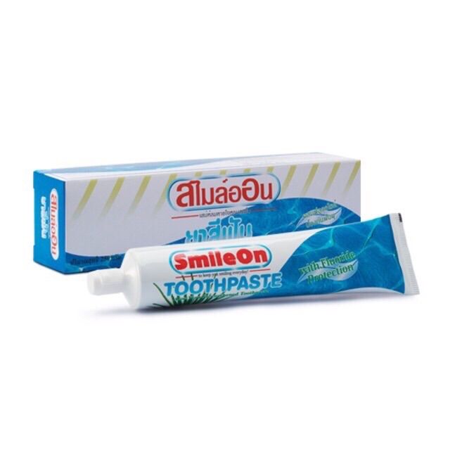 ยาสีฟัน-ซูเลียน-ยาสีฟันสมุนไพร-สูตรฟลูออไรด์-และว่านหางจระเข้-สไมล์ออน-smileon-toothpaste-250g-หลอดสีฟ้า