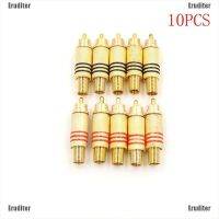 Eruditer แจ็ค RCA ตัวผู้ สีทอง สําหรับเชื่อมต่อเสียง 10 ชิ้น QC8191606