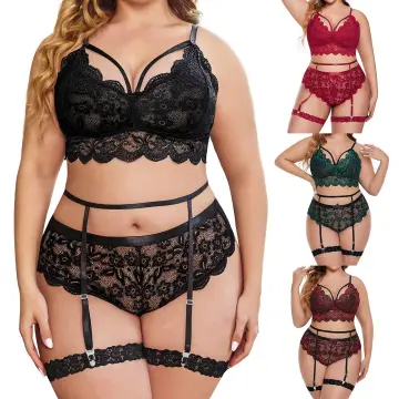 Plus Size Lingerie Set with Underwear for Women High Waist Lace Bra and  Panty Set - China Panties and Big Plus Panties price