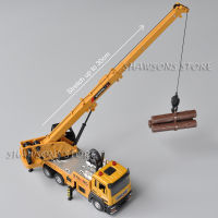 A1:50 Diecast Model Truck Toy Engineering Vehicle Heavy Crane Miniature Pull Back With Sound LightM