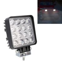 AutoAccessories Bridgelux 4000lm ไฟ LED สีขาว16ดวงโคมไฟวิศวกรรมกันน้ำ IP67ไฟสำหรับรถ SUV DC 10-30V 48W