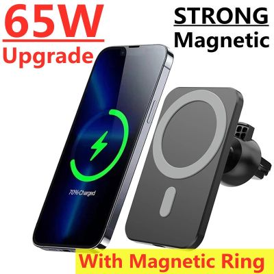 65W Magnetic Wireless Charger Car Phone Holder For macsafe iPhone 14 13 12 Pro Max Mini Fast Wireless Car Charging Station