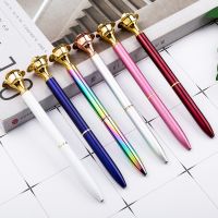 1 Pieces Beautiful Metal Rose Flower Ballpoint Pen Stationery Pens