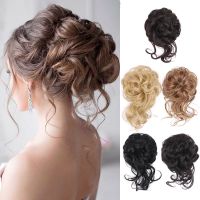 AliLeader Synthetic Chignon Hair Extension Curly Hair Bun Short Messy Hair Band Donuts Elastic Drawstring Ponytail Women Wig  Hair Extensions  Pads