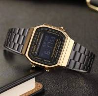 นาฬิกา Casio แท้ 100% รุ่น A168WEGB-1B นาฬิกาสไตล์วินเทจ สีทองดำ ใส่ได้ทั้งชายและหญิง ของแท้ 100% รับประกันสินค้า 1ปี