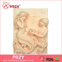 2D Silicone Soapplaster Casting Mold - Mermaid Couple DIY Mold Cake Decorating Tools Mascot Soap Mold Moulds Silicone Rubber