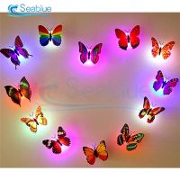 Holiday Discounts 5Pcs/Lot Colorful Changing Butterfly LED Night Light Lamp Home Room Party Desk Wall Decor Creative Glowing Butterfly Light