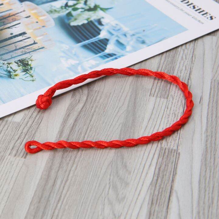 100pcs-สีแดงสายคับบาลาห์สร้อยข้อมือชาติพันธุ์เชือกสีแดงอุปกรณ์ตกแต่งสนามเครื่องประดับ