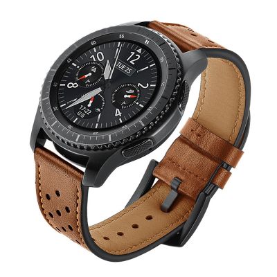 สายนาฬิกา22มม. สำหรับ Samsung Galaxy Watch 46มม. สาย S3เกียร์ Frontier Amazfit Bip Retro หนังแท้ Huawei GT2 Pro Strap CarterFa