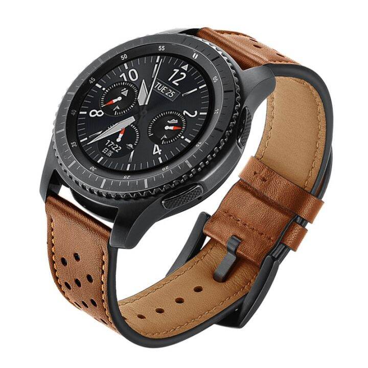 สายนาฬิกา22มม-สำหรับ-samsung-galaxy-watch-46มม-สาย-s3เกียร์-frontier-amazfit-bip-retro-หนังแท้-huawei-gt2-pro-strap-carterfa