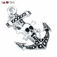 【Fashion house]SAVOYSHI วินเทจ Anchor ผูกคลิปสำหรับบุรุษเนคไทผูกบาร์จับมือสีดำเคลือบผูกคลิปที่มีคุณภาพสูงบุคลิกภาพเครื่องประดับแบรนด์