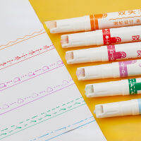 รูปแบบ6สี Double-Head Roller Curve Pen Set ปากกาสีพิเศษ Mark Contour Curve Pen สำหรับนักเรียนบัญชีมือภาพวาดเส้น