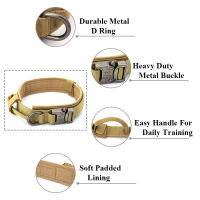 Dog Collar Adjustable Military Tactical Pets Dog Collars Leash Control Handle Training Pet Cat Dog Collar For Small Large Dogs