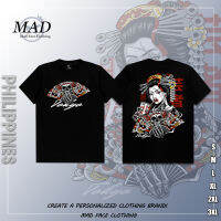 &amp; MADFACE เสื้อผ้าญี่ปุ่น art-Geisha Tee ของขวัญสำหรับ Unisex Heavyweight Top streetwear เสื้อยืด