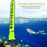 115cm Scuba Diving Surface Marker Buoy Signal Tube Sausage SMB Gear for Underwater Diving Snorkeling yellow