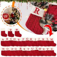 Christmas Socks Knitting Red Snowflake Alphabet Letters Christmas Decoration For Home Xmas Tree Ornament Gift Navidad Natal 2022