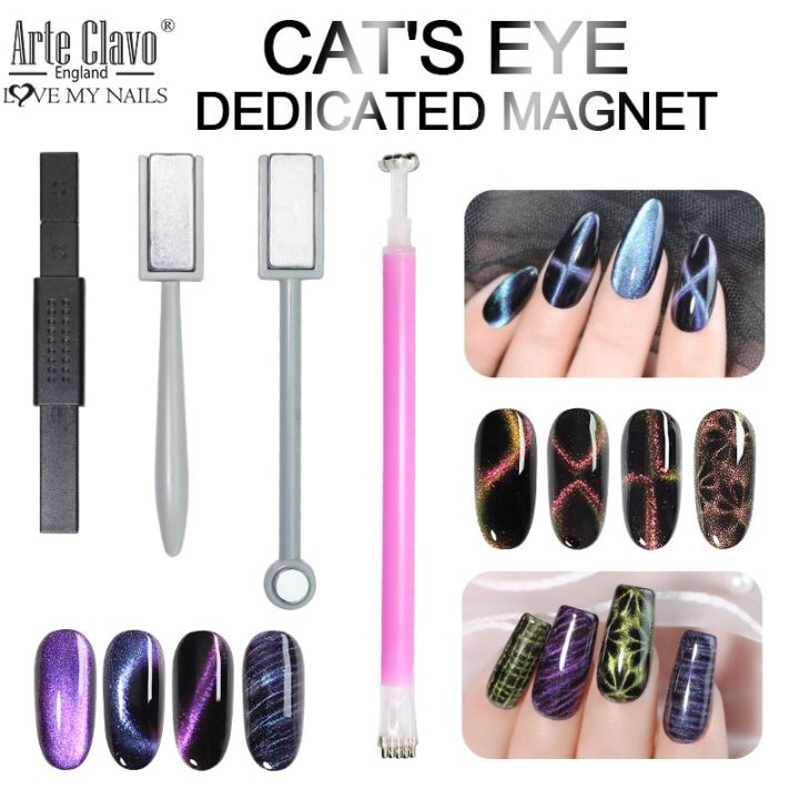 Arte Clavo New Cat Eye Magnetic Stick 4 Styles Nail Art Tools Magnet For  Gel Nail 3D Magic Effect Line Polish Strip Magnetic Pen 
