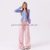 Lemon Studio กางเกง กางเกงขายาว 4 สี กางเกงขายาวผู้หญิง s-3xl กางเกง เอวสูง pants 90082