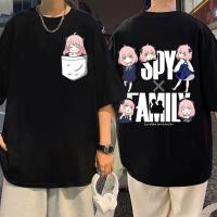 Japan Anime Spy X Family Anya Print T Shirt Men Harajuku Fashion Short Sleeve Tees High Street Casual Oversized T-shirts  แฟชั่นแขนสั้นผ้าฝ้าย