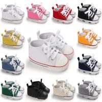 Baby Shoes Boys Baby Girls Classic Canvas Casual Sneakers Newborn Star First Walker Toddler Soft Sole Non-Slip Walking Shoes