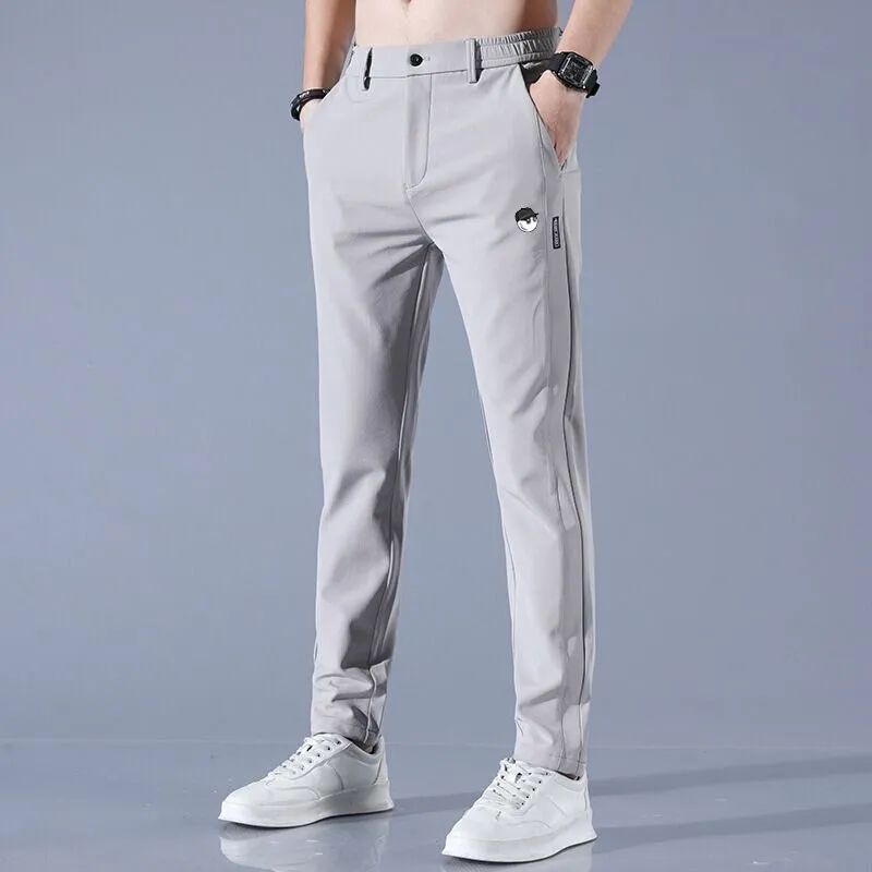 100% Cotton Men Pants Korean Ankle Pants Casual Long Pants Summer Slim Fit  Trousers Black Pants with Back Pocket, Men's Fashion, Bottoms, Joggers on  Carousell