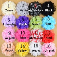 60pcslot 3.94" Tulle Lace Layered Flowers Glued On Alligator Clips Shabby Chiffon Flower Hair Clips FC43