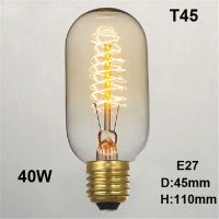 Vintage Edison Bulbs T45 220V E27 Bulbs 40W Filament Retro Edison Light For Pendant Lamp Decoration