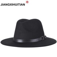 free shipping 2020 new Fashion men fedoras womens fashion jazz hat summer spring black woolen blend cap outdoor casual hat X XL