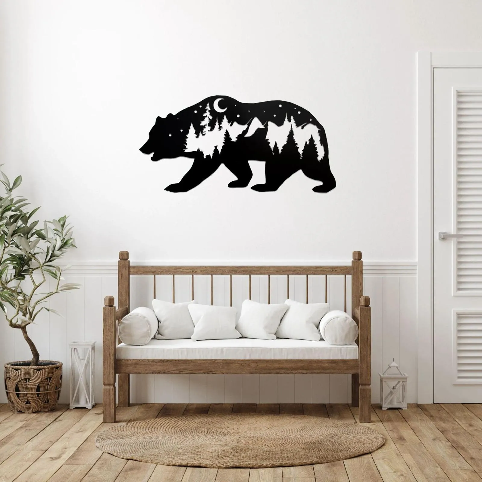 Fityle Metal Bear animal Wall Art Metal Rustic animal Forest Wall Decor  Metal Woodsy Home Decor Forest Decoration for Living Room Bedroom Decoration  Supplies | Lazada PH