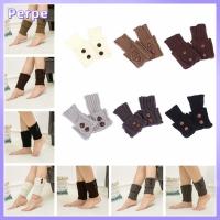 PERPE ผู้หญิง ปุ่ม Toppers ถุงเท้าอุ่นขา ฤดูหนาวข้อเท้าขาอุ่น ถักโครเชต์ Boot Cuffs Crochet Leggings