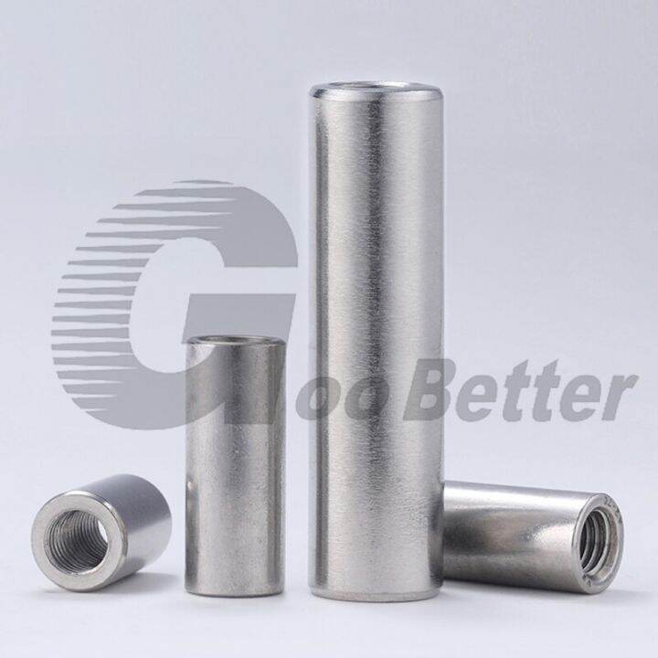 m10-m12-m14-m16-m20-a2-304-stainless-steel-lengthen-round-coupling-nut-column-connector-joint-screw-nut-nails-screws-fasteners