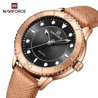 NAVIFORCE นาฬิกาแฟชั่นแบรนด์หรูชั้นนำสำหรับผู้หญิงนาฬิกาข้อมือหนังสตรีกันน้ำนาฬิกาควอตซ์หญิง Relogio Feminino LL วีแอล