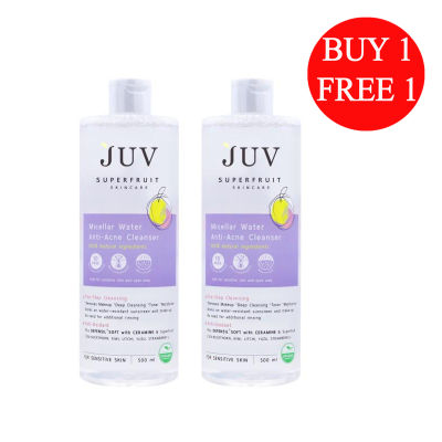 [1 แถม 1] (BUY1 FREE1) JUV Micellar Water Anti- Acne Cleanser (2x500 ml)