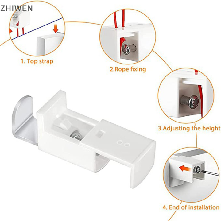 zhiwen-ขายึดกดค้างไว้-l-สำหรับม่านบังแดดแนวนอนอุปกรณ์เสริมสำหรับหน้าต่างบ้านฉากยึดผ้าม่านเปลี่ยนที่ยึดคนตาบอด