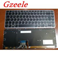 GZEELE new laptop zil Portuguese keyboard for HP for EliteBook Folio 1040 G1 1040 G2 backlit silver 739563-001 1