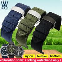 Nylon+ leather bottom layer watchband for Seiko 5 Canned wristband 18mm  20mm 22mm 23mm 24mm straps with stainless steel buckle Straps