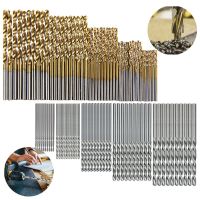 50Pcs Titanium Coated HSS High Speed Steel Drill Bit Set Metal Hole Grooving Drill Saw Carpenter Woodworking Tools Drills Drivers