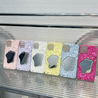 เคสโทรศัพท์ซิลิโคนเซรามิกที่มีสีสันสำหรับ iPhone 14 13 12 11 Pro Max มาเป็นเคสซิลิโคนนิ่มกันกระแทกกระจกแต่งหน้าเอง