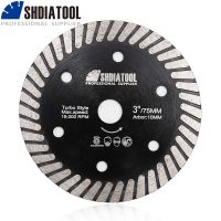 HOTZ SHDIATOOL 1pc 3 quot; Diamond Hot Pressed Ceramic Turbo Saw Blade Diameter 75mm Tickness 1.1mm Porcelain Tile Cutting Disc Bore 10mm