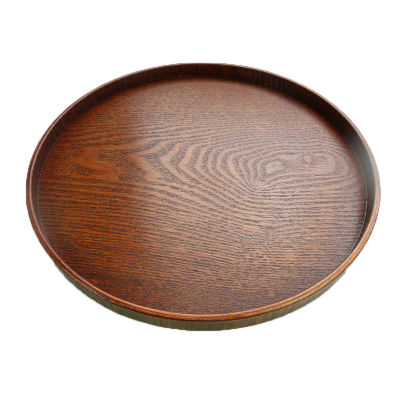 Solid Wood Round Plate Tea Fruit Food Bakery Serving Tray Dishes Platter Plate HR