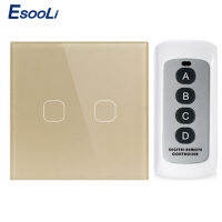 Esooli EU/UK Standard 1/2/3 Gang Wireless Remote Control Light Touch Switches, Smart Home RF433 Remote Control Wall Switch