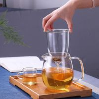 ONEISALL Glass Teapot Lid and Tea Strainer Juice Iced Tea Water Carafe Hand Made Water Pitcher Jug Flower Loose Tea Coffee Pot I