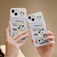 3D แฟชั่นการ์ตูนน่ารักรูปแบบแมวลูกสุนัขสีขาวสำหรับ IPhone14 13 12 11 Pro Max เคสโทรศัพท์เป็นคู่