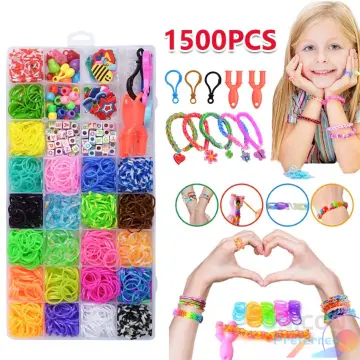 Elastic Rubber Loom Bands DIY Tool Set Weave Machine Gum Bracelet